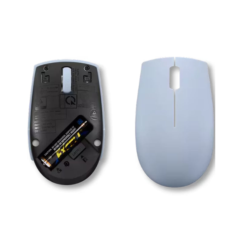 Lenovo 300 Wireless Compact Mouse, Optical sensor with 1000 DPI resolution, Compact and portable design - Frost Blue