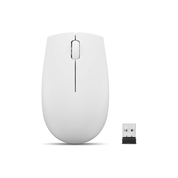 Lenovo 300 Wireless Compact Mouse, Optical sensor with 1000 DPI resolution, Compact and portable design - Cloud Gray