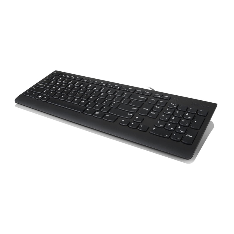 Lenovo 300 USB Keyboard Complete ergonomic design, Spill resistant keys with board drain - GX30M39656 - Black