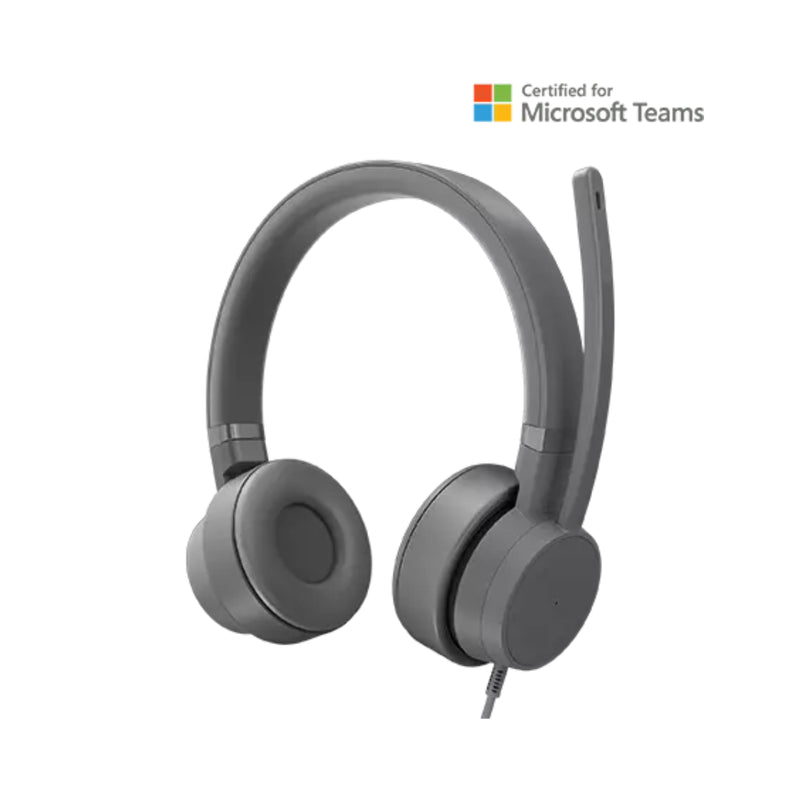 Lenovo Go Wired ANC Headset High-Quality Audio Drivers, Active & Environmental Noise Cancellation (ANC & ENC) - GXD1C99243 - Grey