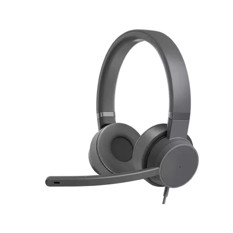 Lenovo Go Wired ANC Headset High-Quality Audio Drivers, Active & Environmental Noise Cancellation (ANC & ENC) - GXD1C99243 - Grey