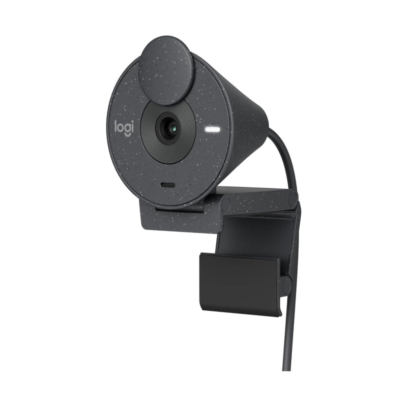 Logitech Brio 300 Full HD A 1080p webcam with auto light correction, noise-reducing mic, and USB-C connectivity - Black