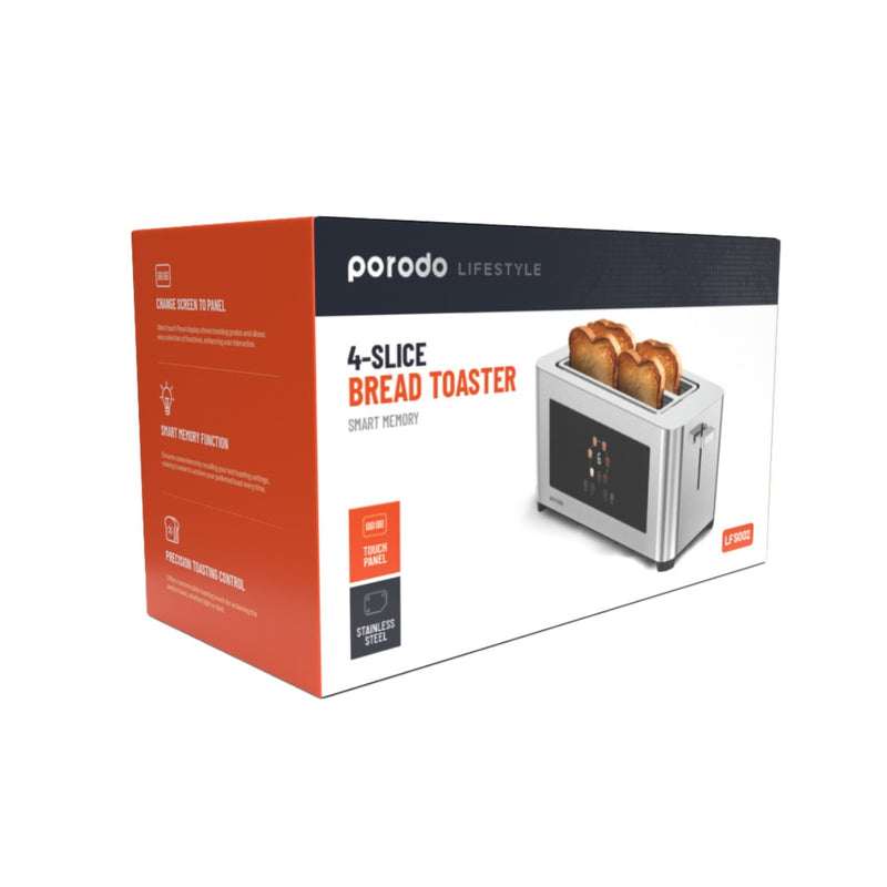 Porodo Lifestyle 4-Slice Digital Pop Up Toaster 850W - Silver