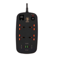 Green Lion 4 AC 2 USB & 2 USB-C PD 40W Multiport Smart Power Socket 3500W 3M - Black