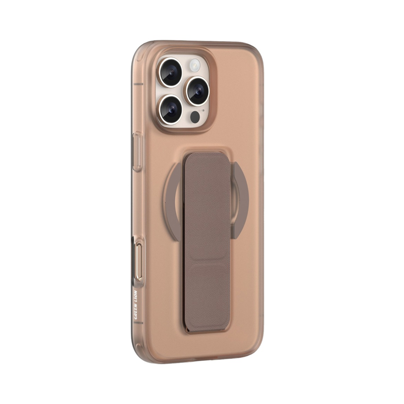Green Lion Grip 360 Magsafe Integrated Foldable Stand iphone 16 Pro -Brown