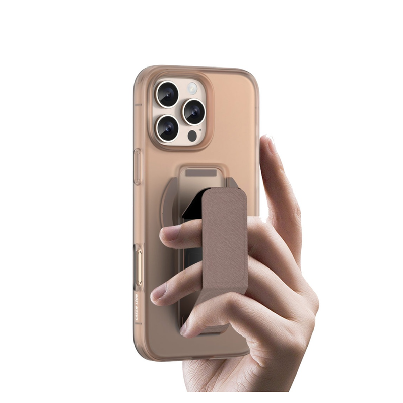 Green Lion Grip 360 Magsafe Integrated Foldable Stand iphone 16 Pro -Brown