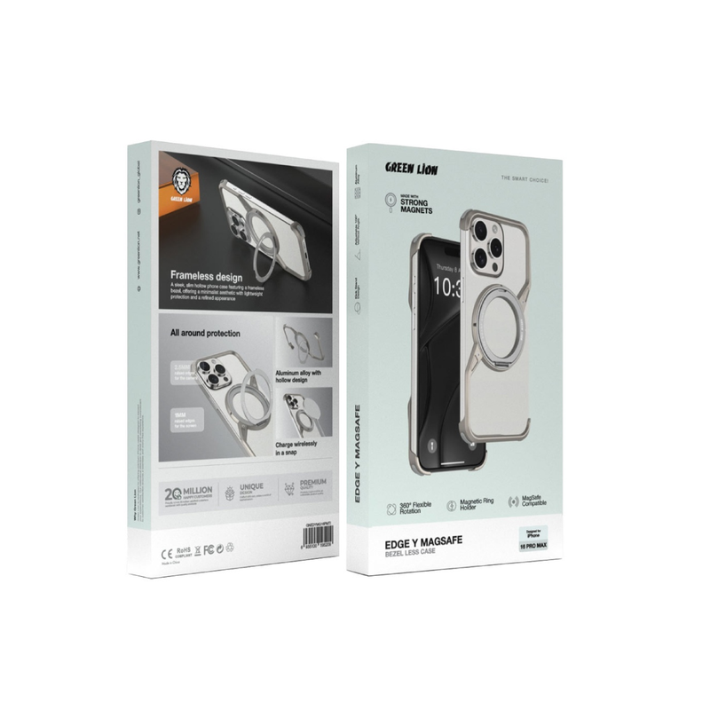 Green Lion EdgeY Magsafe Bezel Less Case 16 Pro Max -Gray