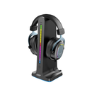 Porodo Gaming RGB Dynamic Sound Lighting Headphone Stand with Cable Storage 300mAh - Black