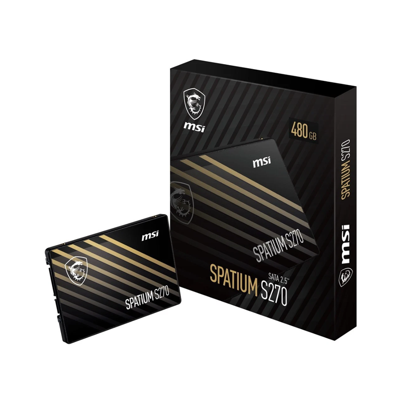 MSI SPATIUM S270 -480GB 3D NAND SATA 2.5 Inch Internal SSD - Black