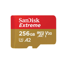 بطاقة ذاكرة سانديسك إكستريم ميكرو SDXC - سعة 256 جيجابايت - سعة 190 ميجابايت - سعة 130 ميجابايت - لون أحمر 