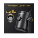 ميكروفون ديناميكي USB من ماونو PD100U، ميكروفون تسجيل بودكاست مع مقبض كسب، أسود