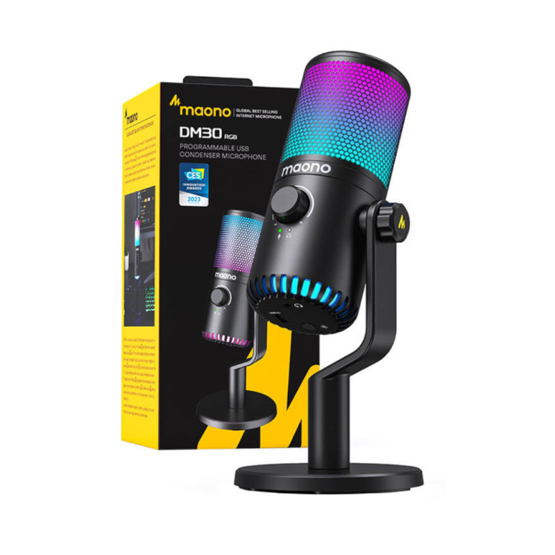 Maono Global Best Selling Internet Microphone - DM30RGB - Black