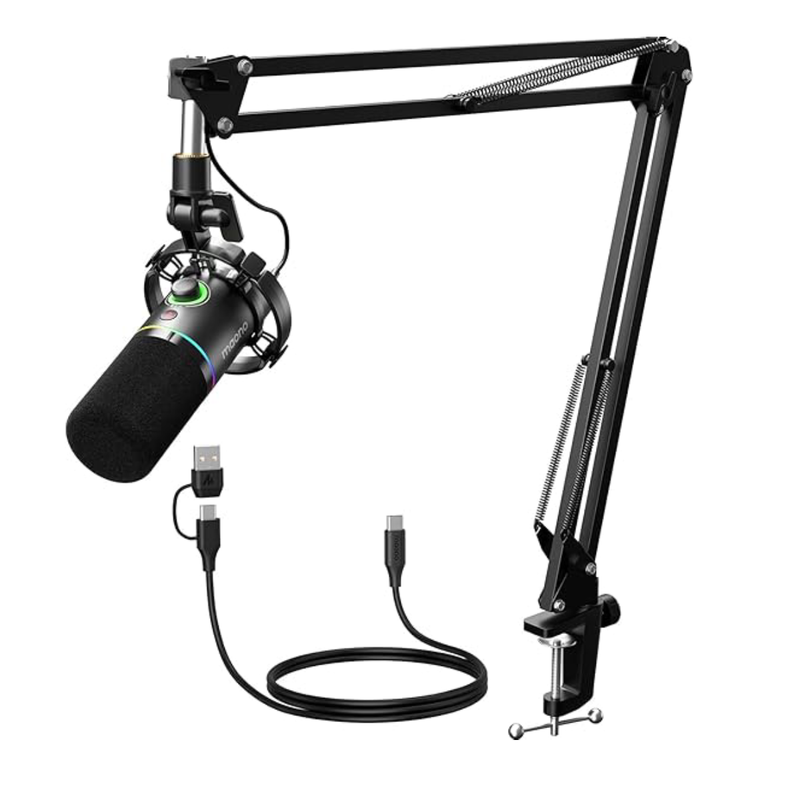 Maono Global Best Selling Internet Microphone  - RGB-PD200XS - Black