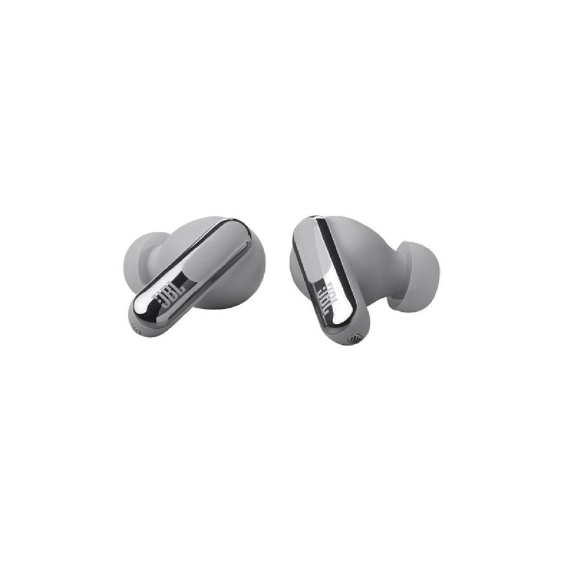 JBL Live BEAM3 True wireless noise-cancelling earbuds with stick-closed design and Smart Charging Case - Silver