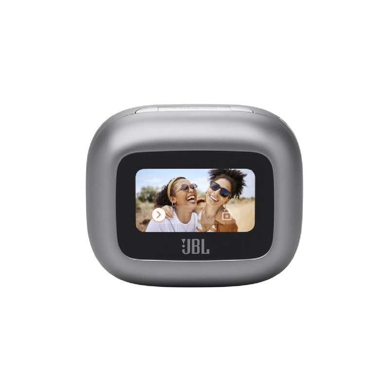 JBL Live BEAM3 True wireless noise-cancelling earbuds with stick-closed design and Smart Charging Case - Silver