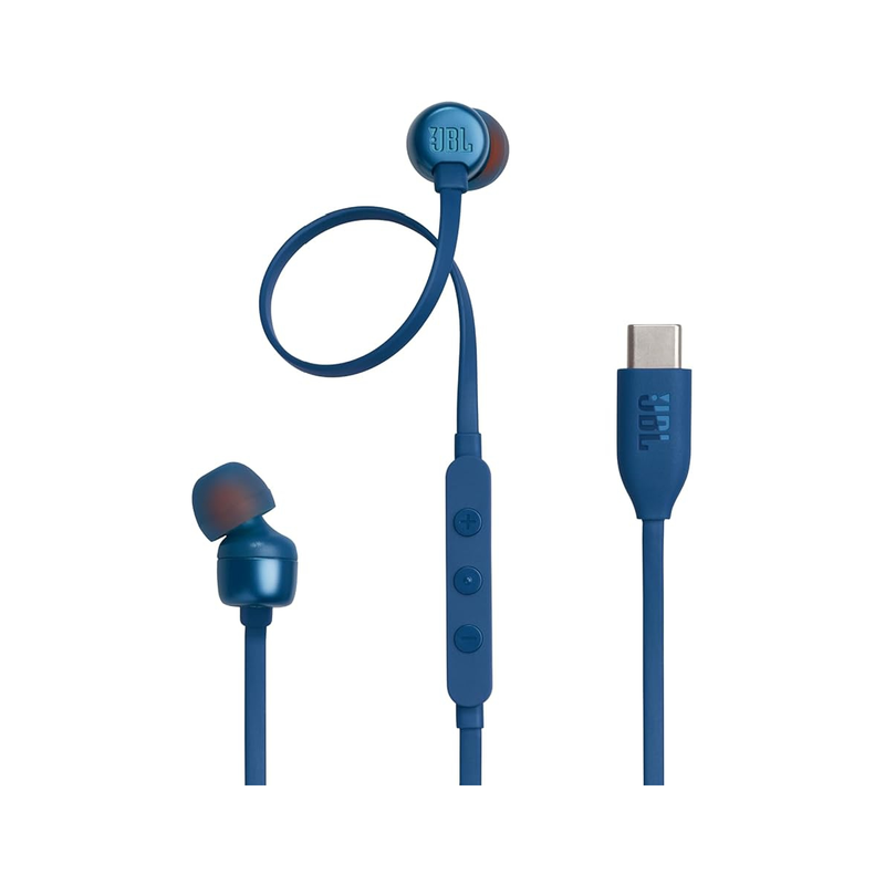 JBL Tune 310C Wired In-Ear Headphones - USB-C - Blue