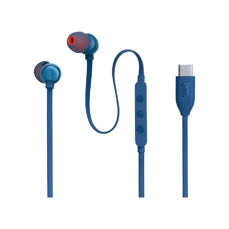 JBL Tune 310C Wired In-Ear Headphones - USB-C - Blue