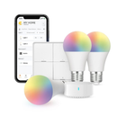 مجموعة بدء BroadLink، محور صغير، مفتاح المشهد، مصباح ذكي - E27 - أبيض