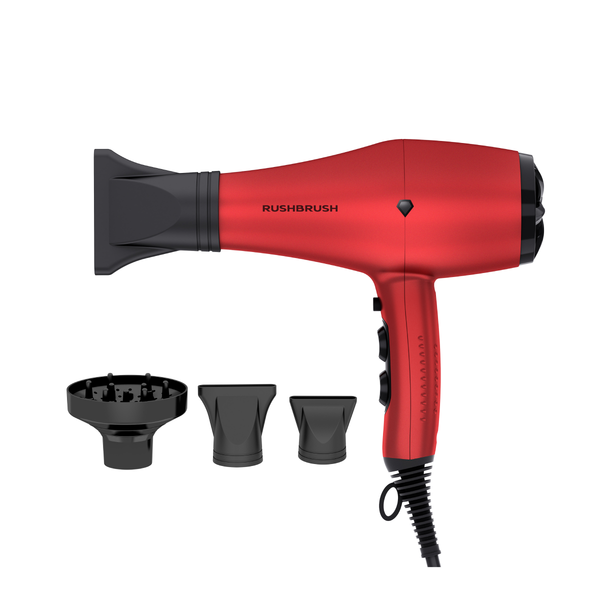 Rush Brush D3K Dryer 3000 Watt, 3 Temperatures, Removable Air Filter, 2 Speed Settings - Red
