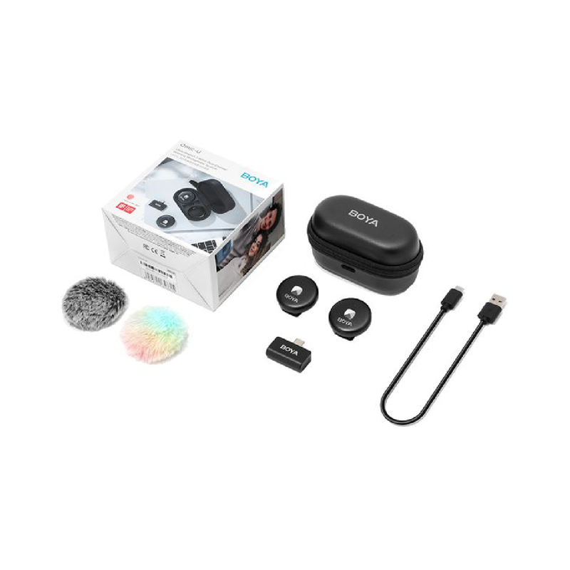 Boya Omic-U -2.4 GHz Dual-Channel Wireless Microphone System - Black