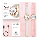 سايكي فيل ساعة الذكية بشاشة سيمي اموليد مقاس 1.27 بوصة وبلوتوث 5.2 ومقاومة للماء (حزام مزدوج) - ذهبي 