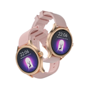 سايكي فيل ساعة الذكية بشاشة سيمي اموليد مقاس 1.27 بوصة وبلوتوث 5.2 ومقاومة للماء (حزام مزدوج) - ذهبي 