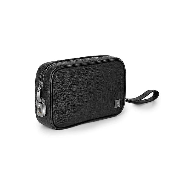 WIWU Master Genuine Leather Fingerprint Lock Pouch Bag - Black