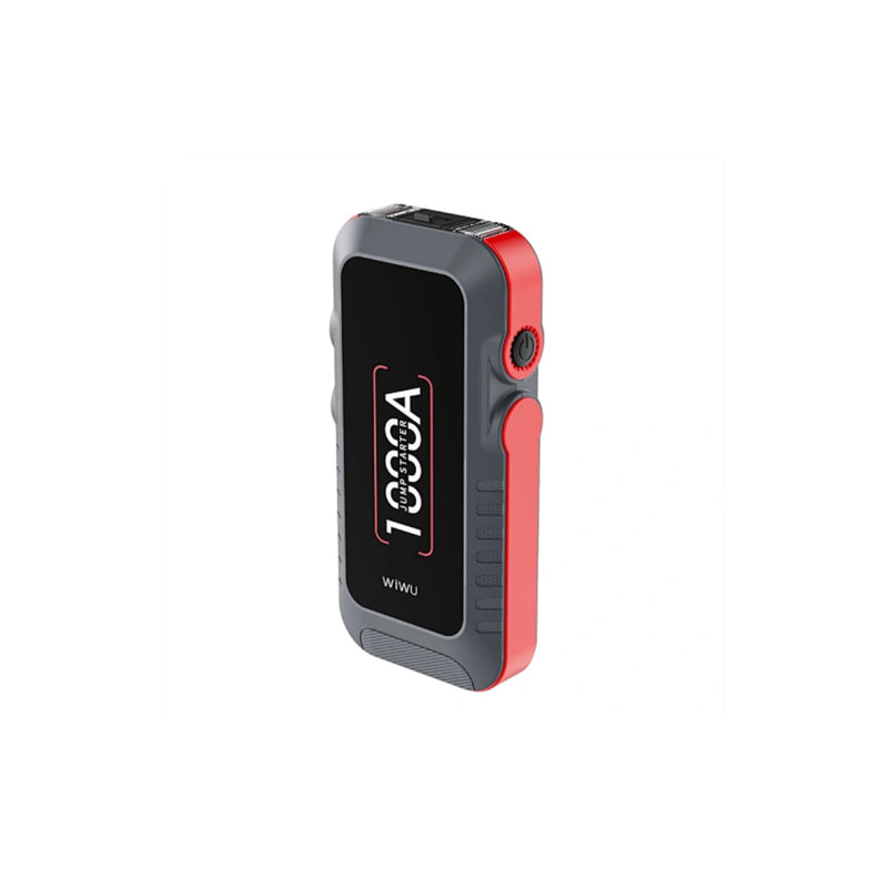 Wiwu Wi-JS001 مصباح ليد لبطارية السيارة، مزود طاقة معزز للطوارئ، باور بانك 12 فولت 37 واط 10000 مللي أمبير/ساعة - أسود 