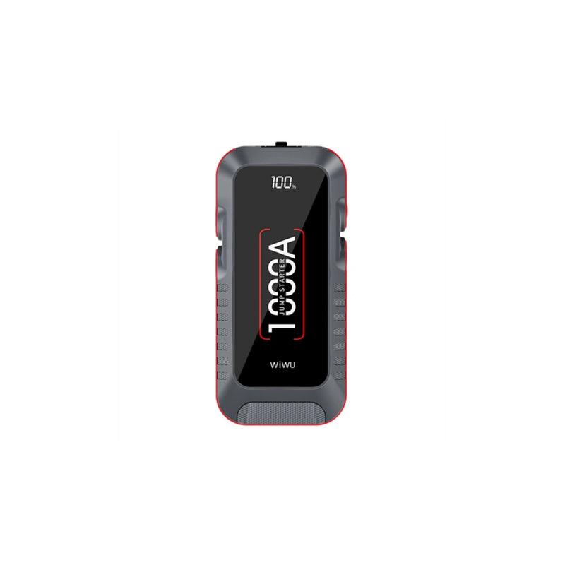 Wiwu Wi-JS001 مصباح ليد لبطارية السيارة، مزود طاقة معزز للطوارئ، باور بانك 12 فولت 37 واط 10000 مللي أمبير/ساعة - أسود 