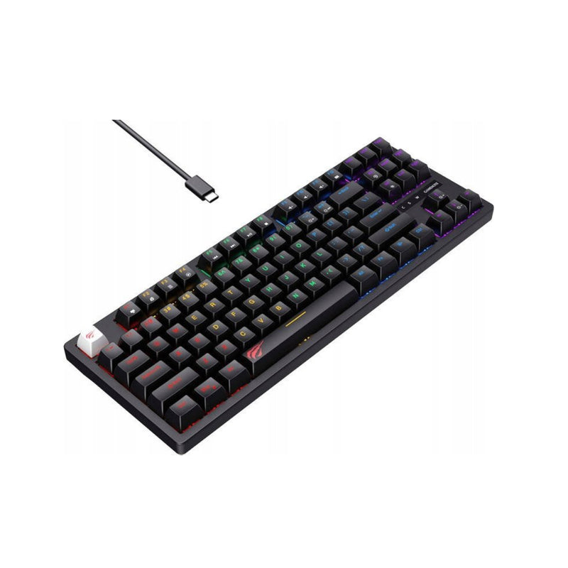 Havit 87-Key Gaming Mechanical Keyboard, Blue Switch, RGB Backlit, USB Wired - KB892L (Black)