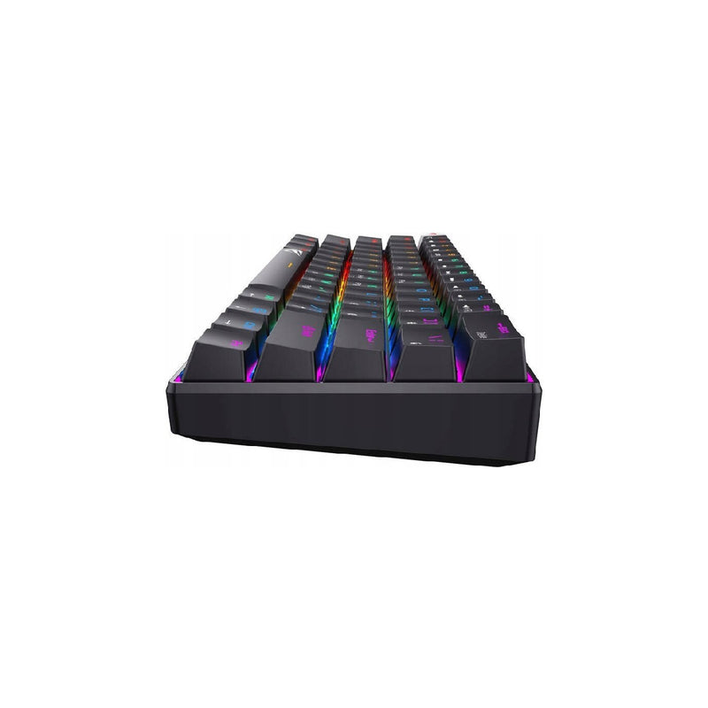 Havit 61-Key Gaming Mechanical Keyboard, RGB Backlit, Red Switch, USB-C Wired - KB903L (Black)