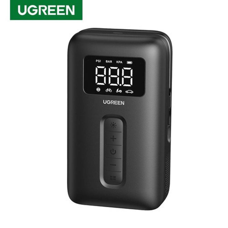 UGREEN Tire Inflator Portable Air Compressor and Air Pump with Battery LED Light Cordless Tire pump for Cars Bikes Motorcycle Balls - Black