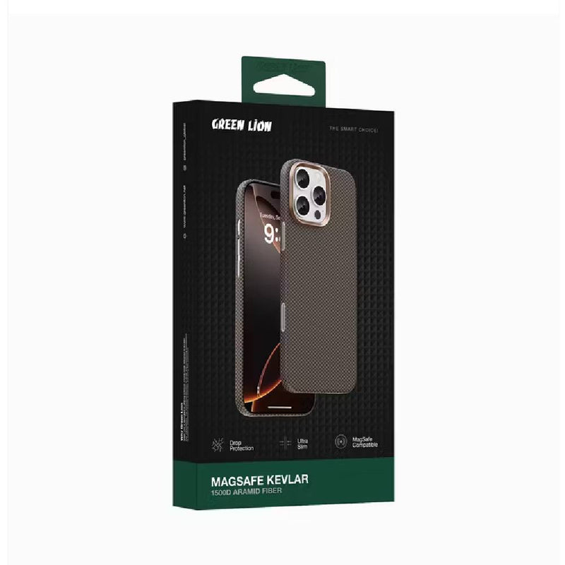 Green Lion - Magsafe Kevlar 1500D Aramid Fiber - 16 Pro Max - Brown