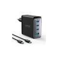شاحن Joyroom GaN بقوة 100 وات، 3 كابلات USB-C وUSB-A وUSB-C / USB-C بقوة 100 وات - أسود 