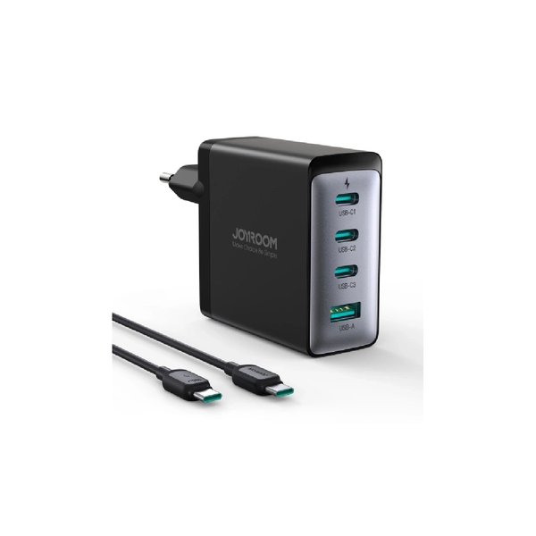 Joyroom 100W GaN charger 3x USB-C USB-A + USB-C / USB-C Cable 100W - Black