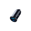 Joyroom 30w Mini Metal Fast Car Charger, Multifunctionality and Compact Size - Black