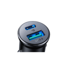 Joyroom 30w Mini Metal Fast Car Charger, Multifunctionality and Compact Size - Black