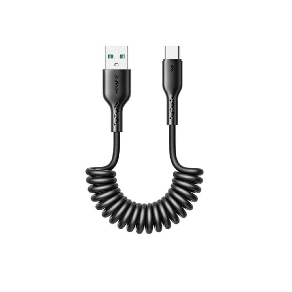Joyroom Coiled Data Cable -USB-A to Type-C -Black