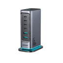 Joyroom GaN 4 Type-C + 2 USB-A 6 IN 1 Charger Station, 6 Ports, 65 Watt, Dark Grey JR-TCM02