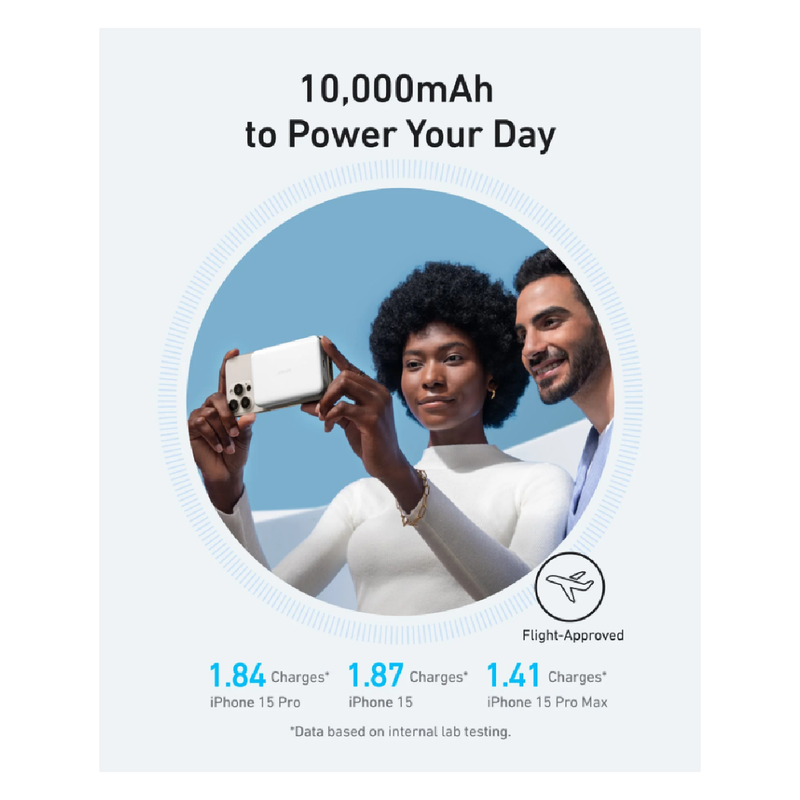 Anker MagGo Power Bank 10000mAh, 30W Slim - White
