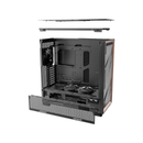 أنتيك فلوكس برو ‏6‏ مراوح كيسة فل تاور، بواجهة أمامية عالية تدفق الهواء مع تصميم من الخشب - أسود