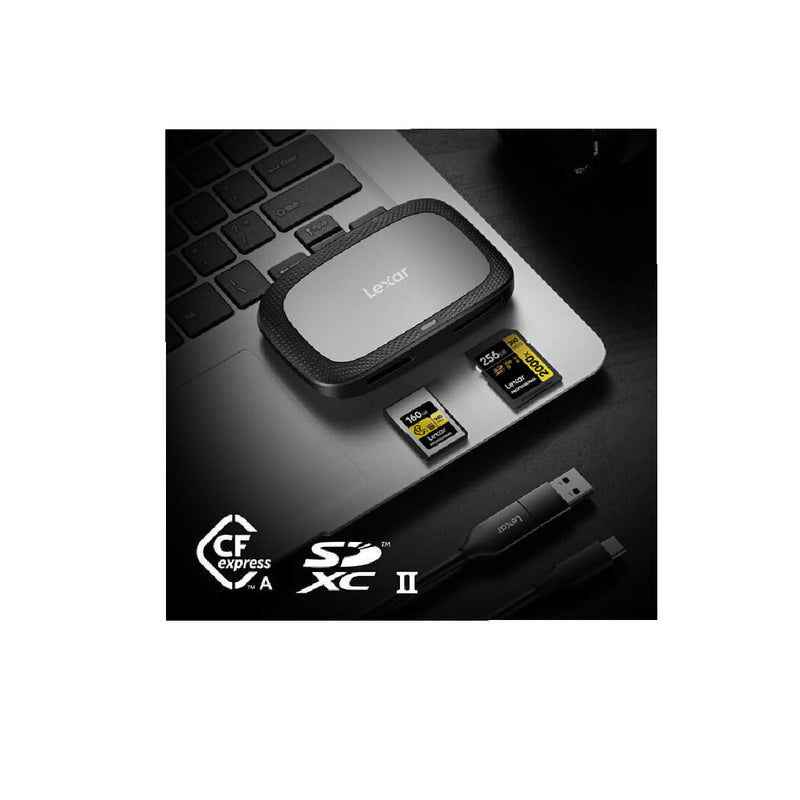 قارئ/قارئ بطاقات الذاكرة Lexar Professional CFexpress Type A / SD USB 3.2 Gen 2 - أسود