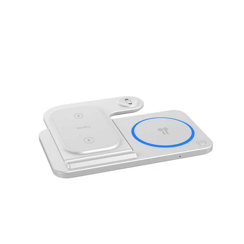 Wiwu 3in1 Wireless Charger Foldable Magnetic Suction Convenient -White