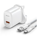Yesido YC85C 18w Fast Charging Wall Charger 3Pin - White