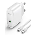 Yesido YC57C Quick Charger 20W with Type-C to Type-C Cable EU Plug - White