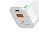 System Max SM-30AC Charger Mini PD 30W USB-C -USB-A GAN Cable - White
