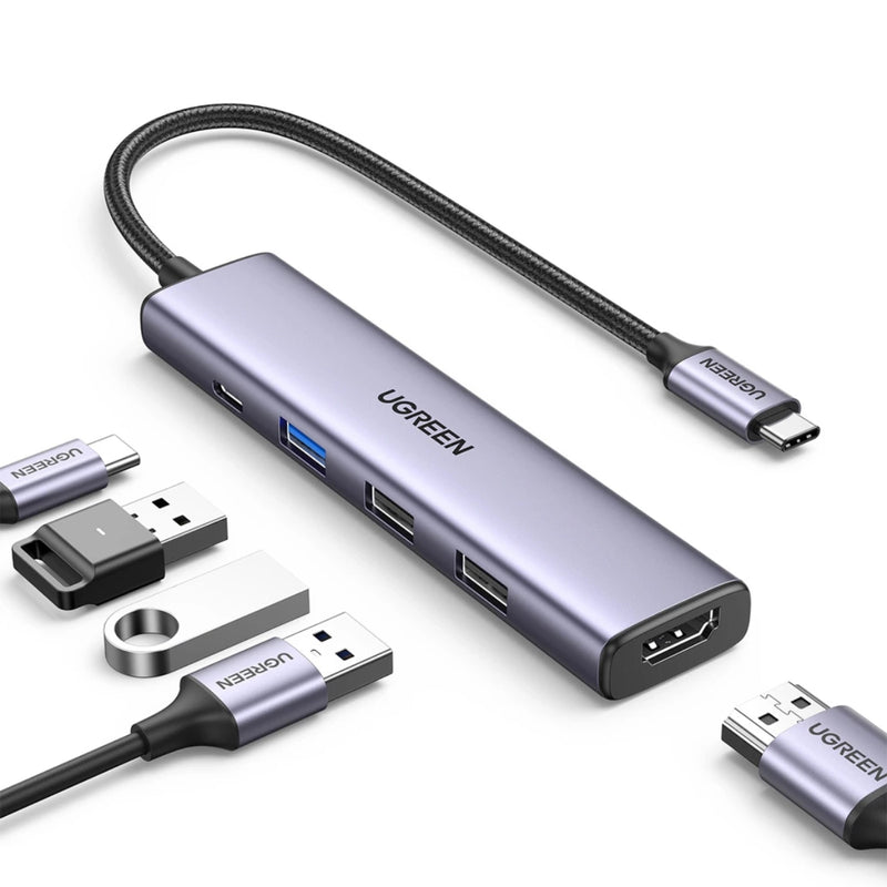 Ugreen USB-C 5 in 1 Multifunction Adapter, CM478 - Gray