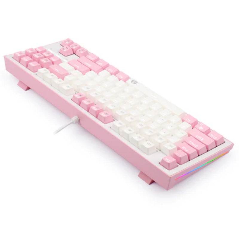 Redragon K611-WIB BES White LED Backlight Mechanical Gaming Keyboard - pink/White