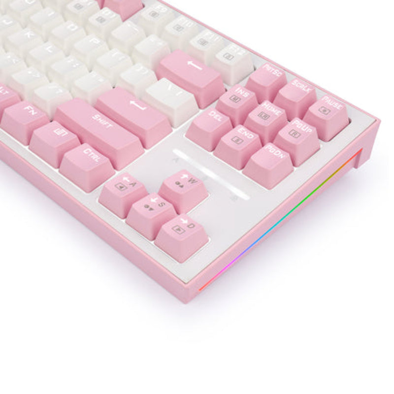 Redragon K611-WIB BES White LED Backlight Mechanical Gaming Keyboard - pink/White