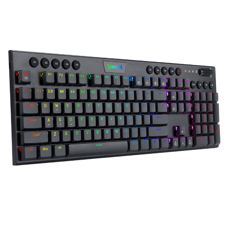 Redragon K619 Horus RGB Mechanical Keyboard, Ultra-Thin Designed Wired Gaming Keyboard - Black